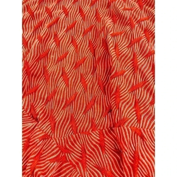 Orange Textured Fit & Flare Dress SMALL Cross Back Cap Sleeves Bar iii - Picture 15 of 16